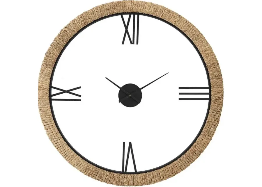 MONTECITO BEIGE/IRON/WHITE WALL CLOCK