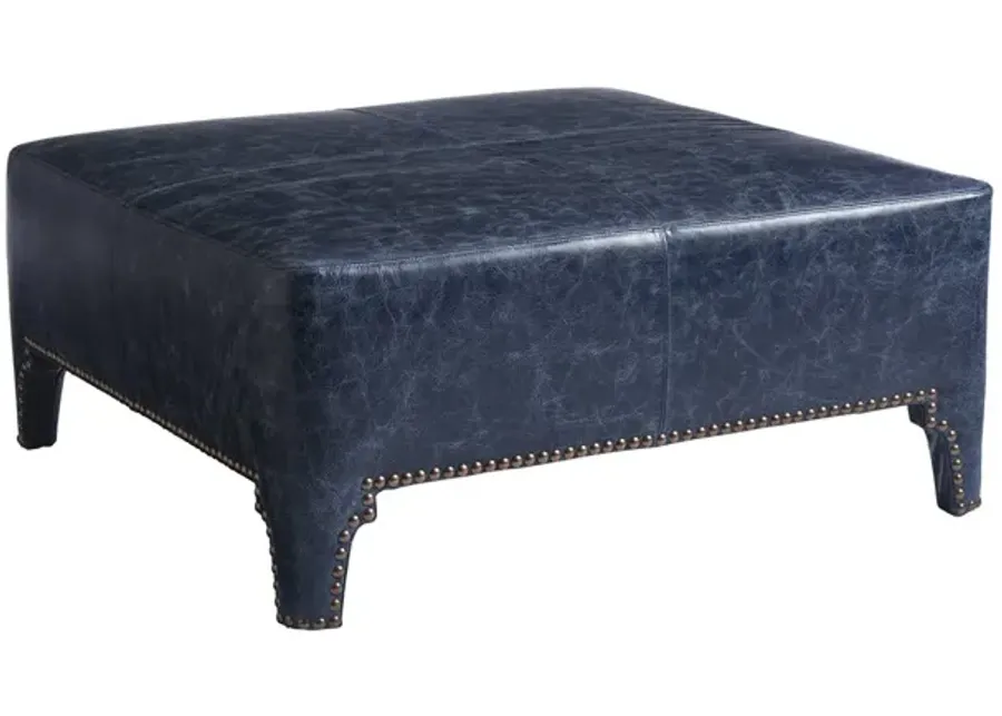 SHEFFIELD LEATHER COCKTAIL OTTOMAN BARCLAY BUTERA UPHOLSTERY