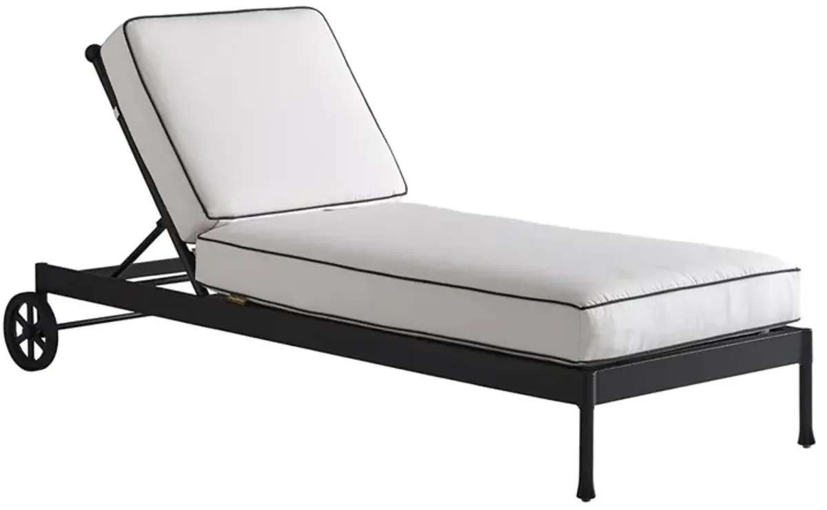 Tommy Bahama Outdoor by Lexington Pavlova Chaise Lounge Chair with White Cushion