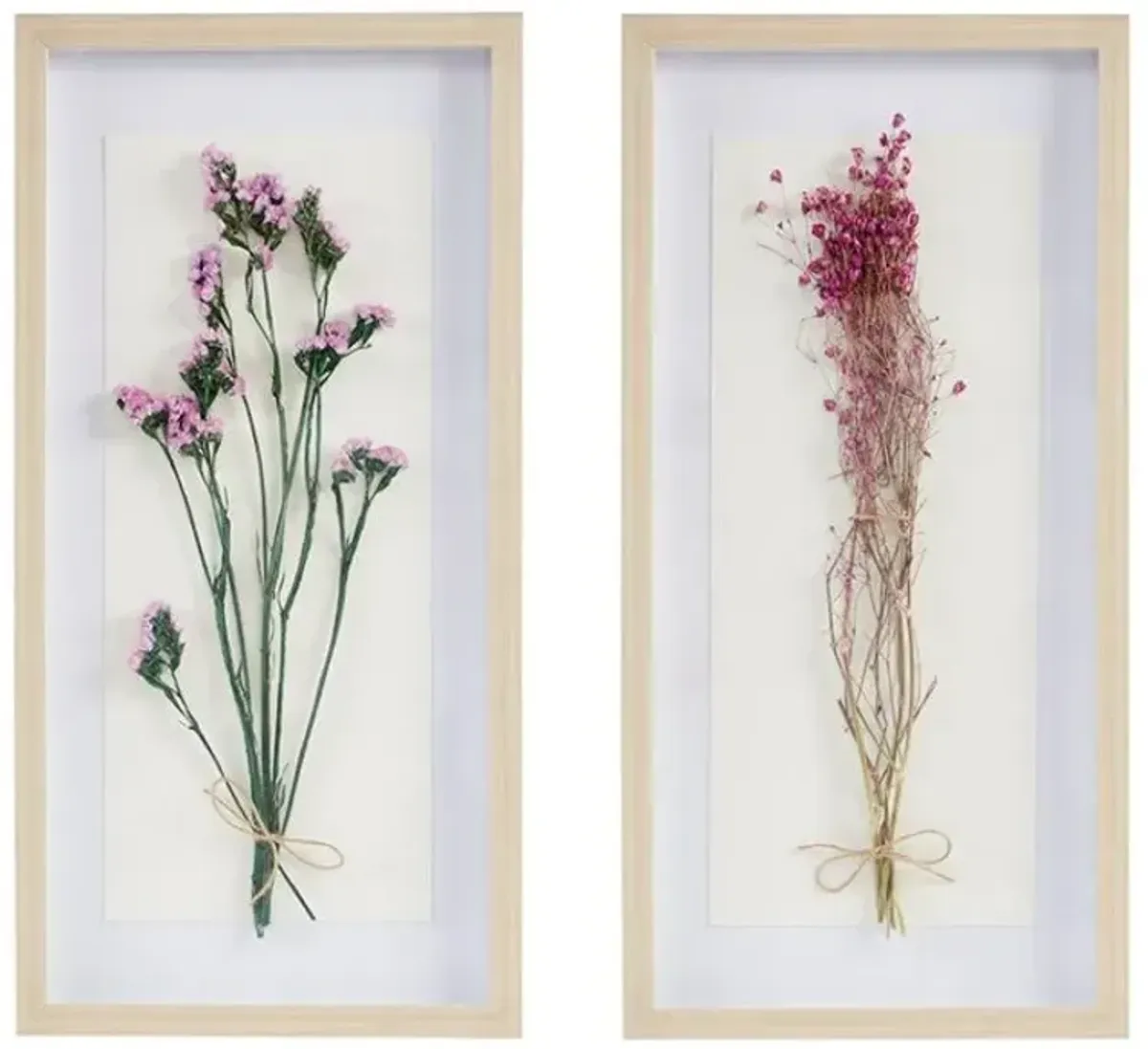 Olliix Madison Park Multi Avant Garden Floral Natural Shadowbox 2-Piece Set