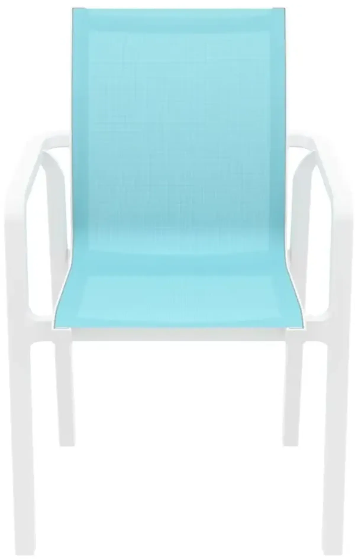 Compamia Pacific Turquiose Sling Arm Patio Chair White Frame