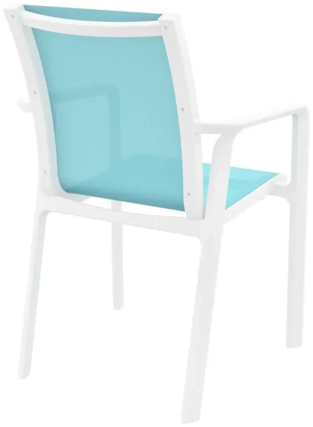 Compamia Pacific Turquiose Sling Arm Patio Chair White Frame