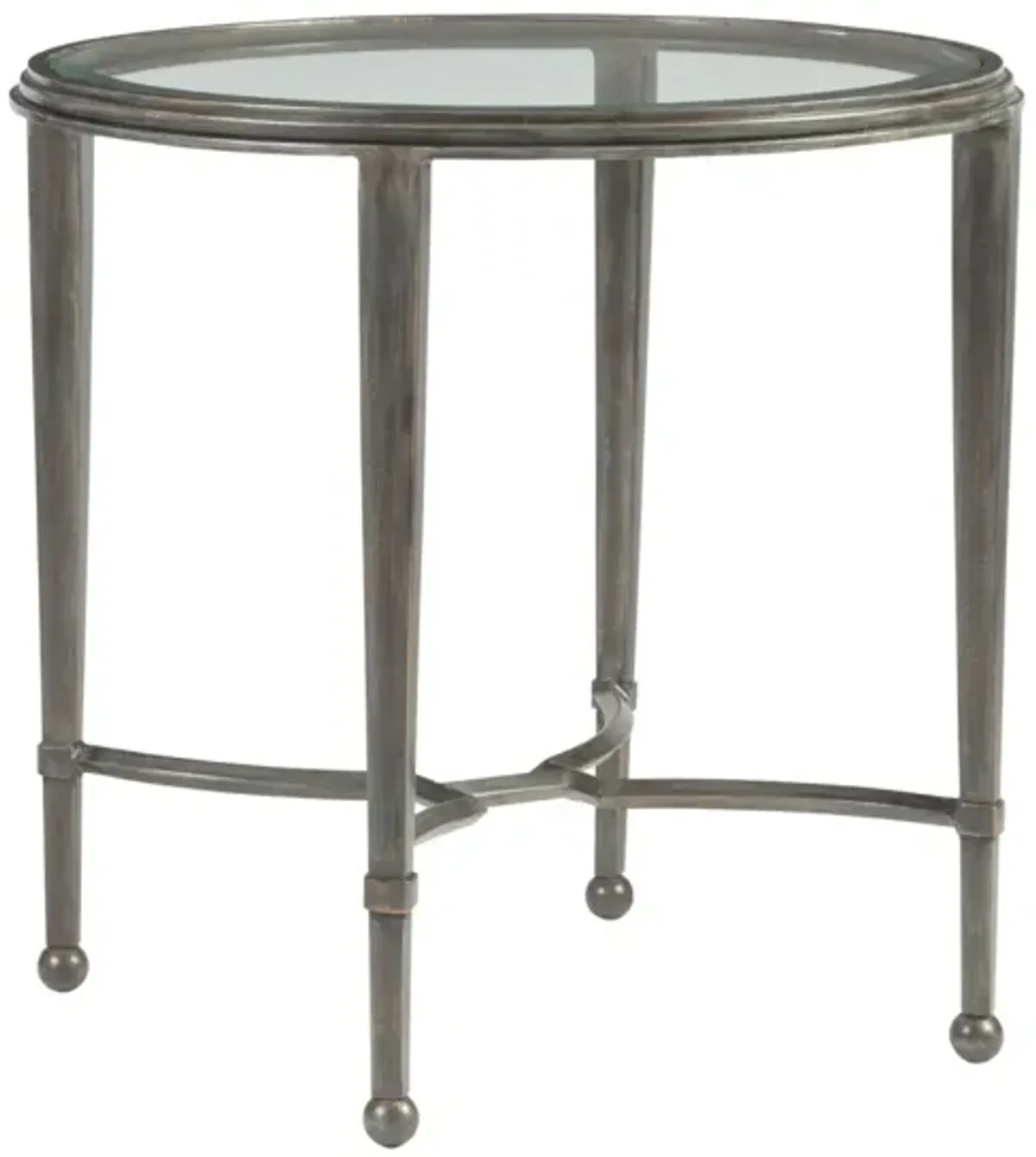 Sangiovese 26 Inch Round Metal End Table Iron Gray - Metal Designs