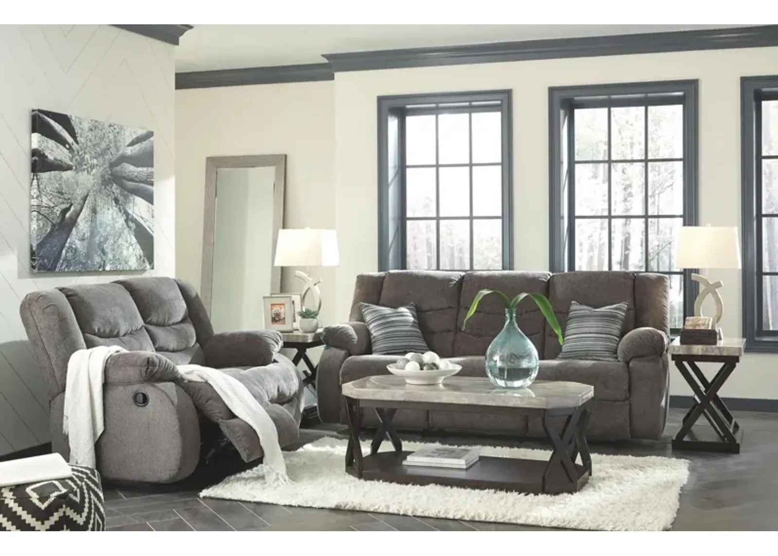 Ashley Tulen Gray Reclining Sofa