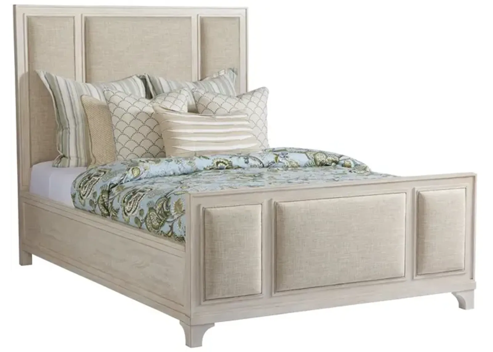 Barclay Butera by Lexington Newport Crystal Cove Wood Upholstered Panel California King Bed in Ivory