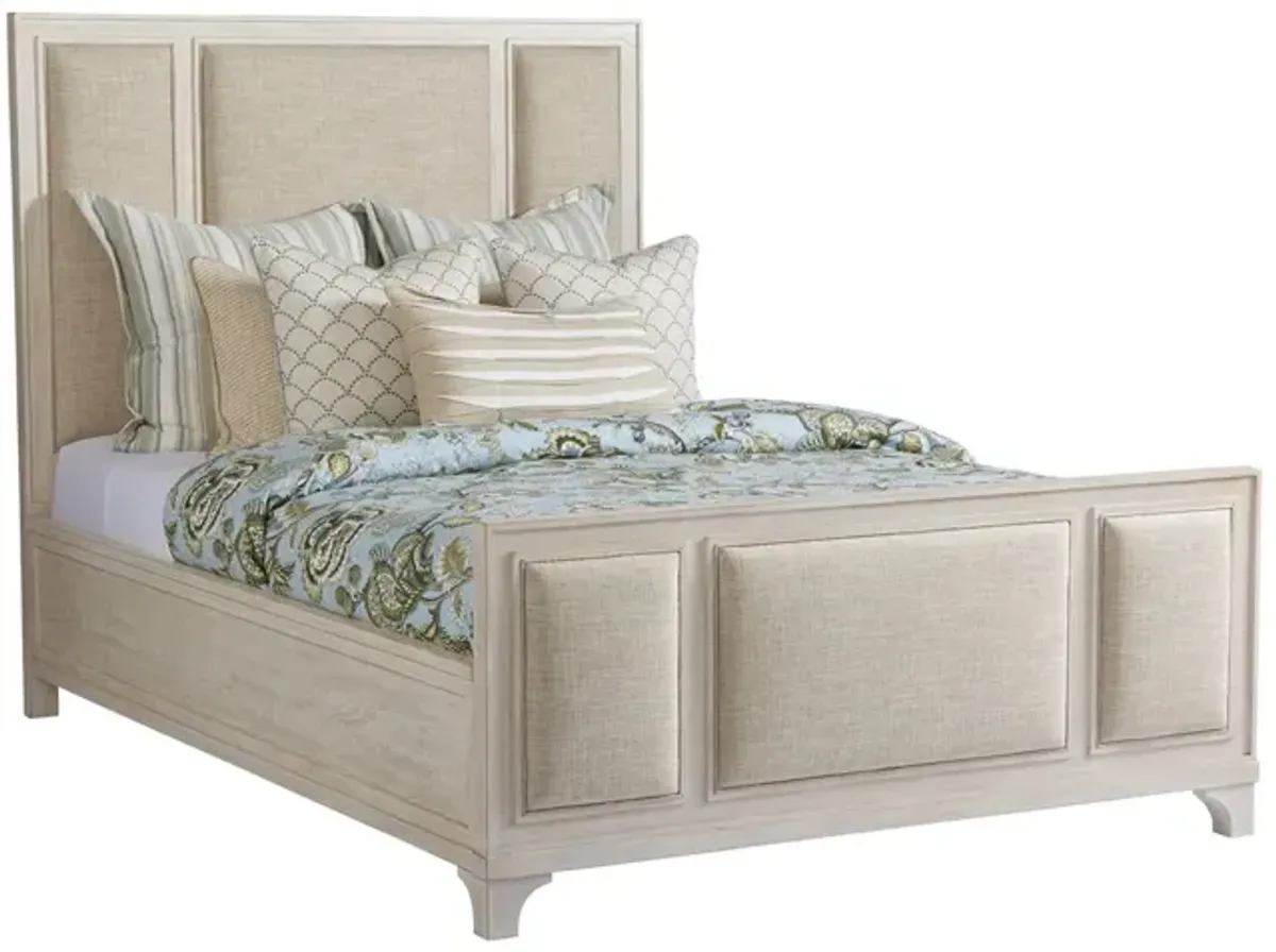 Barclay Butera by Lexington Newport Crystal Cove Wood Upholstered Panel California King Bed in Ivory