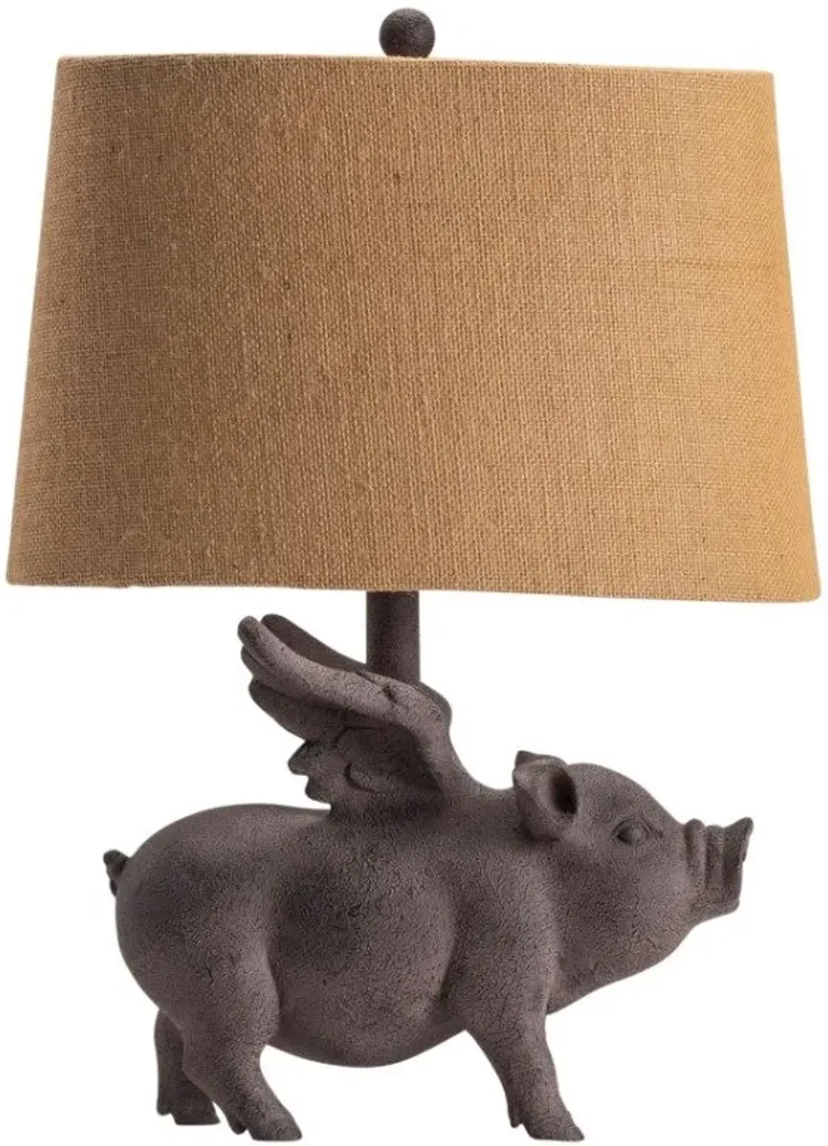 Crestview Hogs Fly Antique Iron/Light Brown Table Lamp