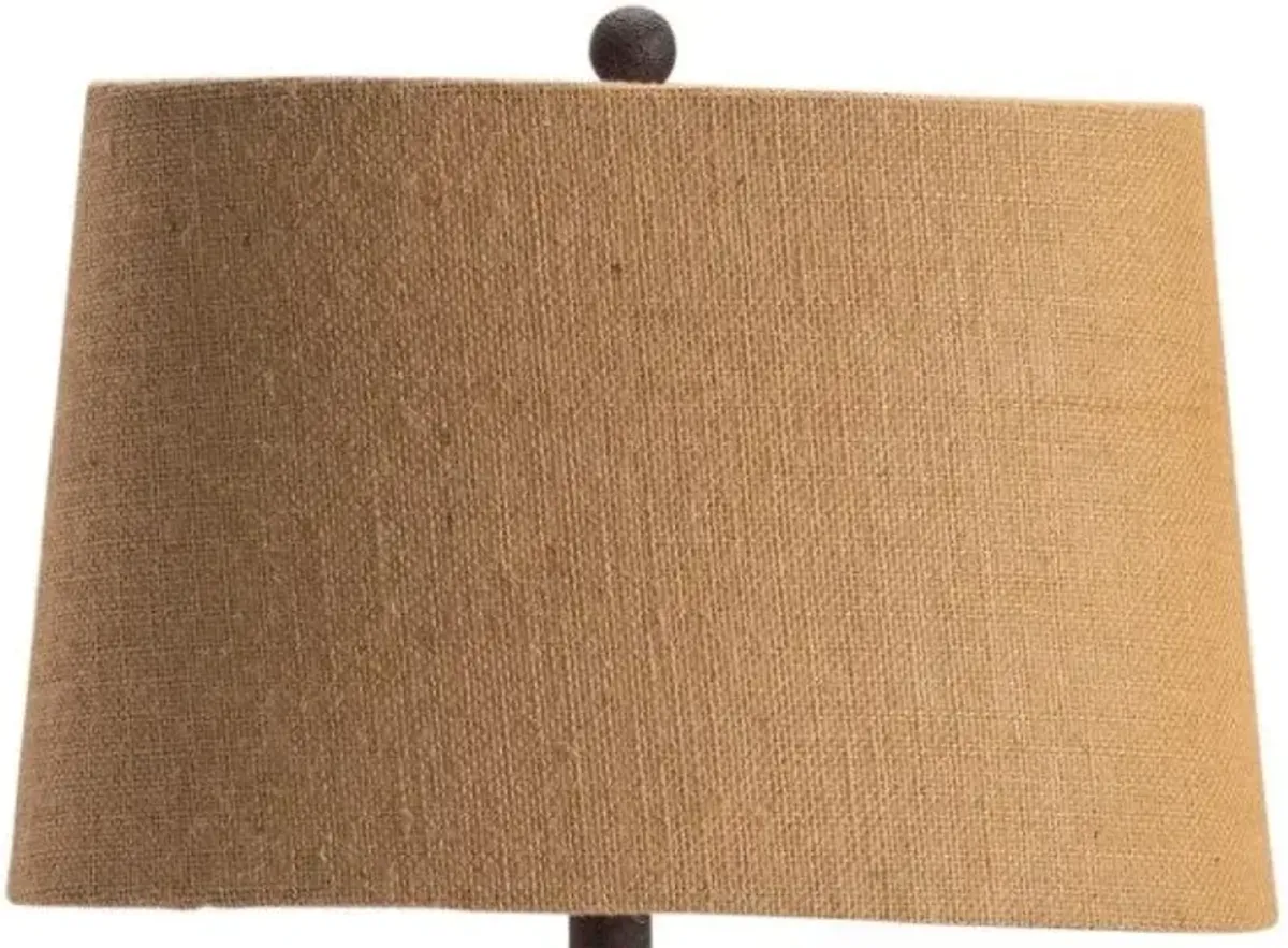 Crestview Hogs Fly Antique Iron/Light Brown Table Lamp