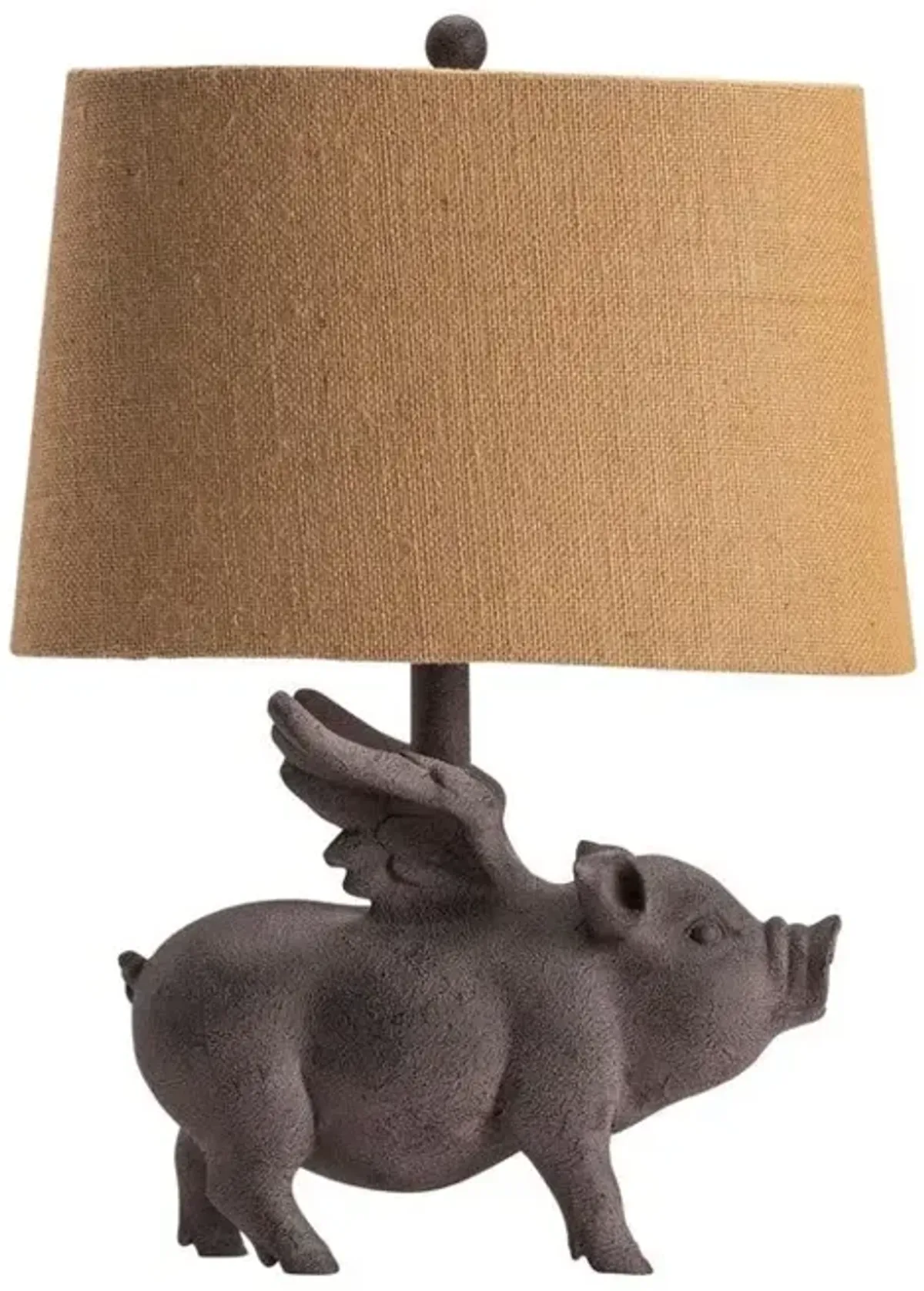 Crestview Hogs Fly Antique Iron/Light Brown Table Lamp