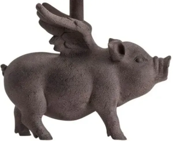 Crestview Hogs Fly Antique Iron/Light Brown Table Lamp