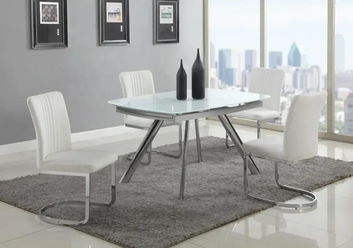 Chintaly Alina White Channel Back Cantilever Side Chair