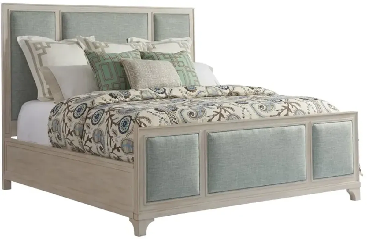 Barclay Butera by Lexington Newport Green Crystal Cove Upholstered King Panel Bed