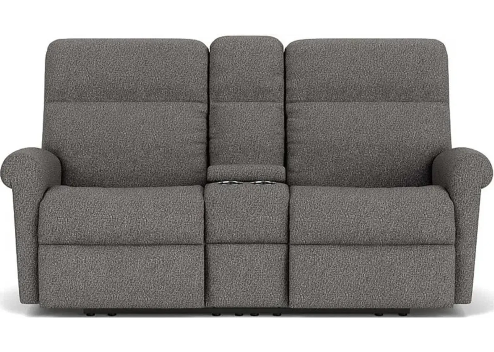 Flexsteel Davis Onyx Reclining Loveseat with Console