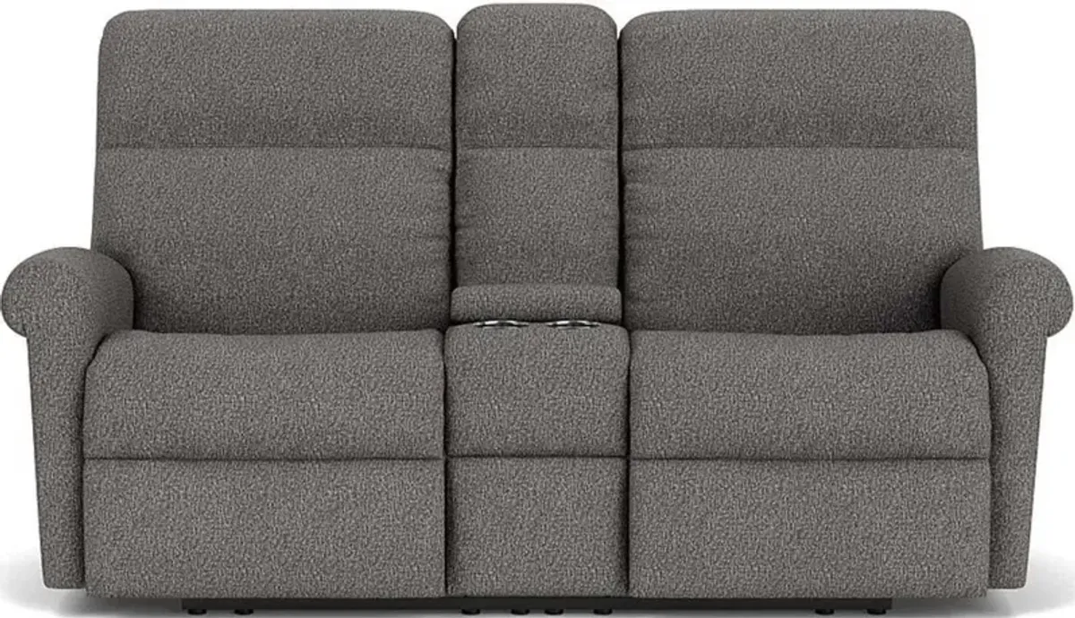 Flexsteel Davis Onyx Reclining Loveseat with Console