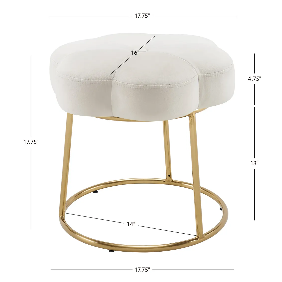 SERAPHINA ACCENT VANITY STOOL - WHITE