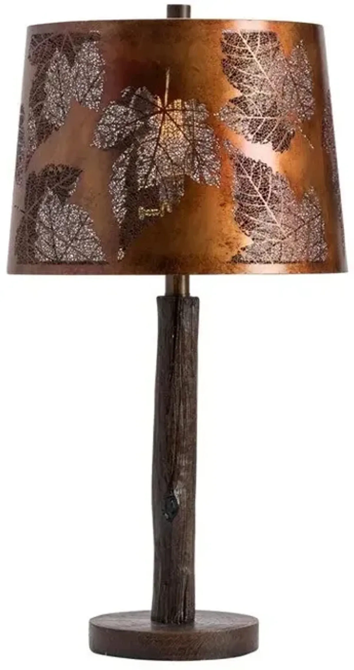 Crestview Oak Run Antique Copper/Rustic Wood Table Lamp