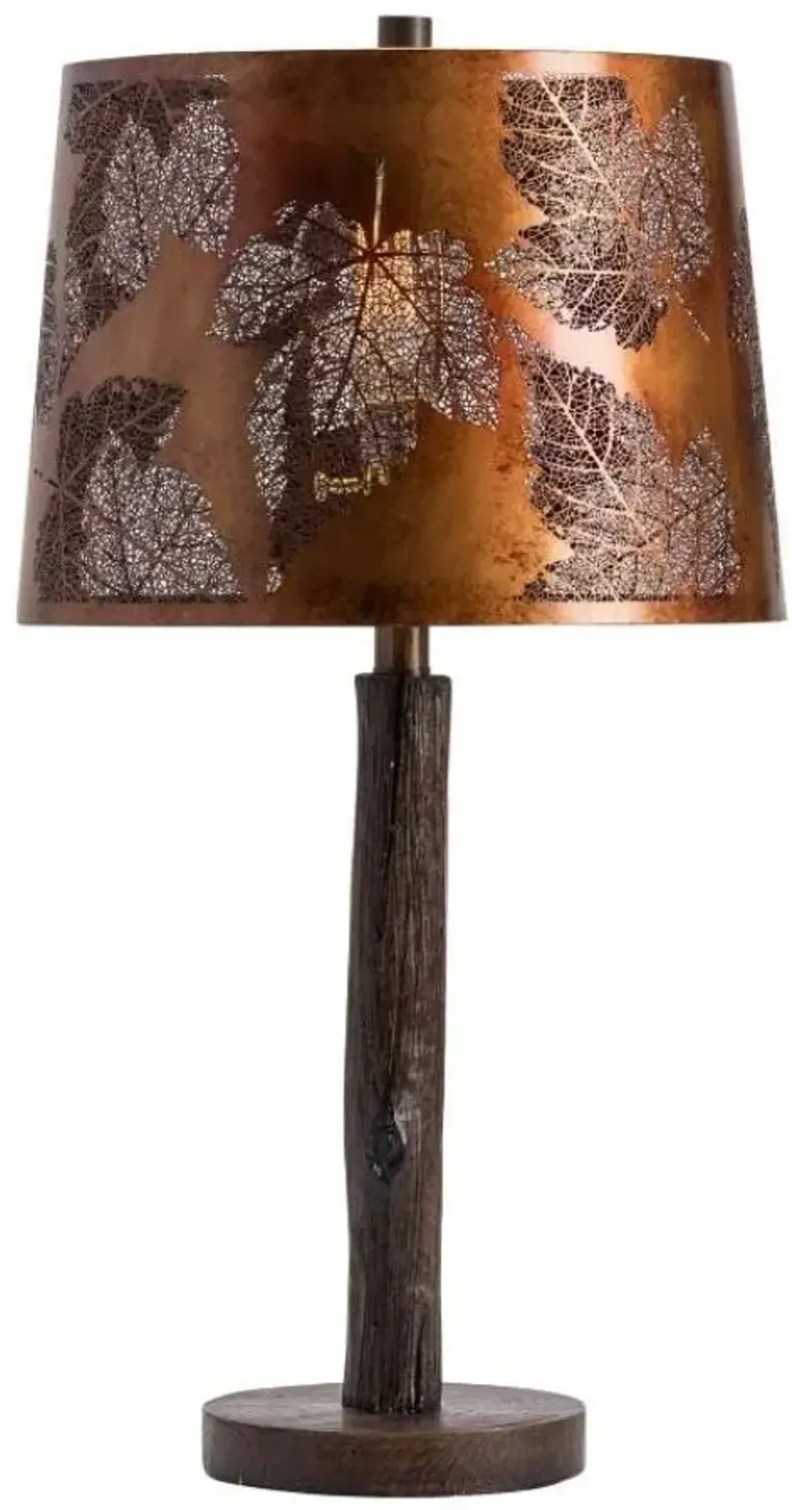 Crestview Oak Run Antique Copper/Rustic Wood Table Lamp