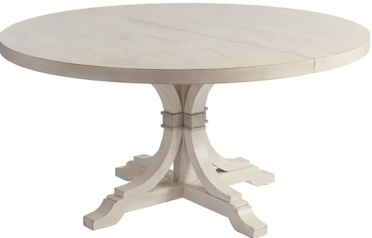 Barclay Butera by Lexington Newport Magnolia 60 Inch Round Traditional Wood Dining Table White Washed
