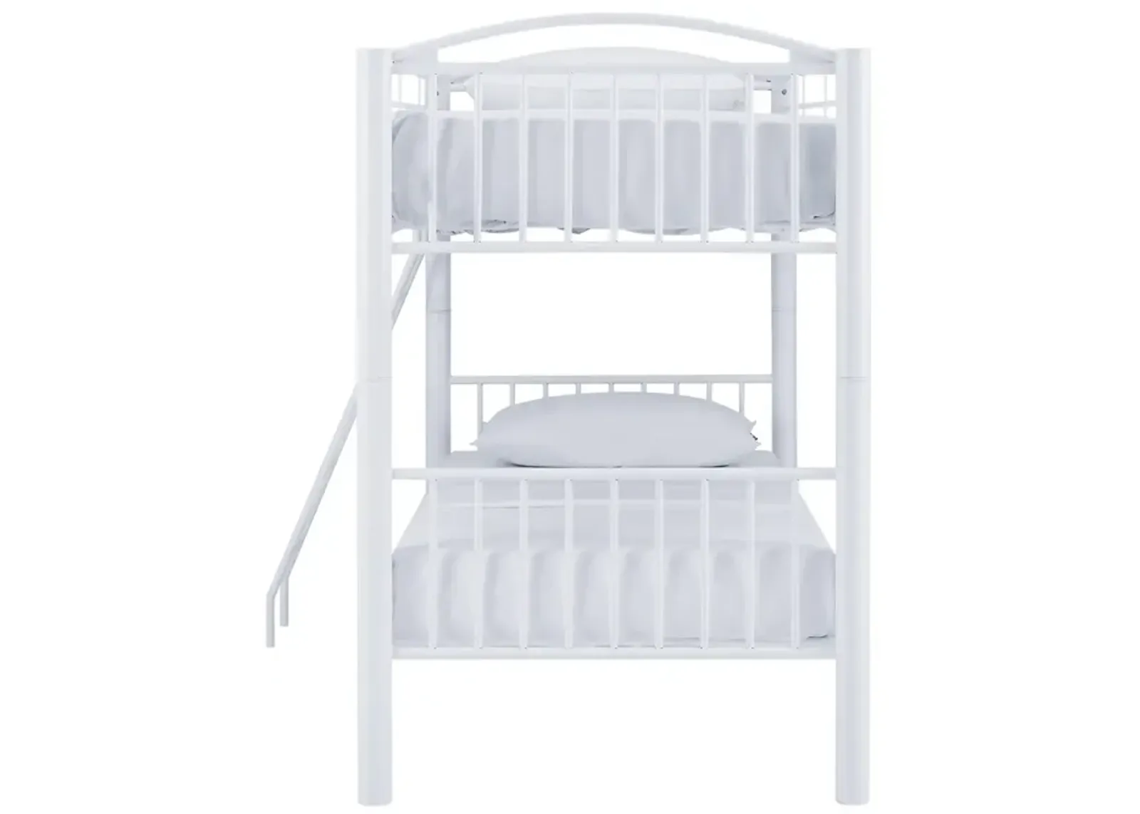 Powell Kids/Teens Heavy Metal Twin Over Twin White Bunk Bed