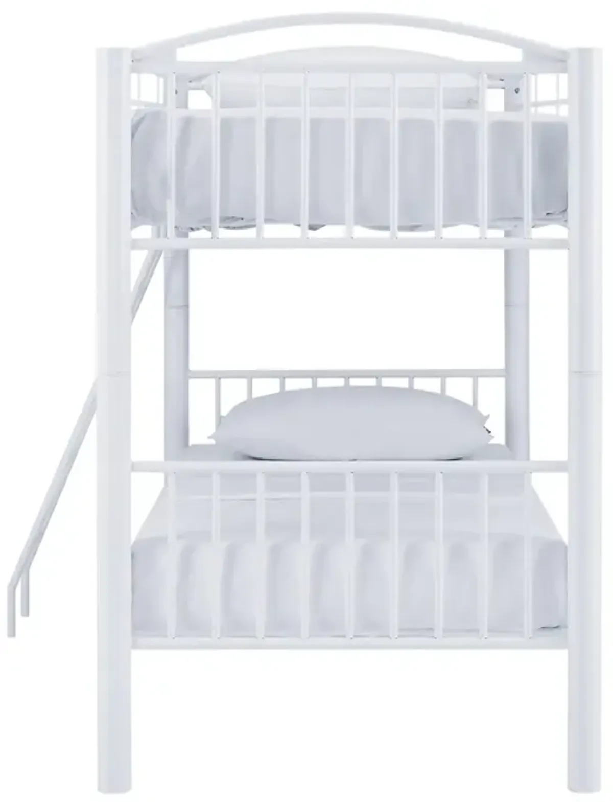 Powell Kids/Teens Heavy Metal Twin Over Twin White Bunk Bed