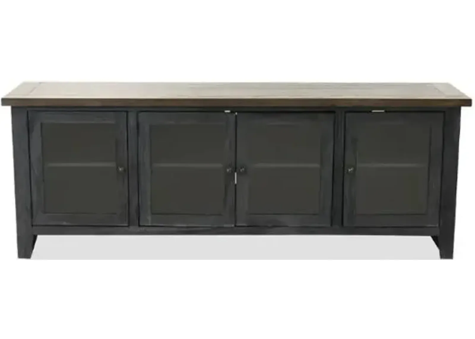 Aspenhome Eastport Drifted Black 74 Inch TV Stand Console with 4 Doors