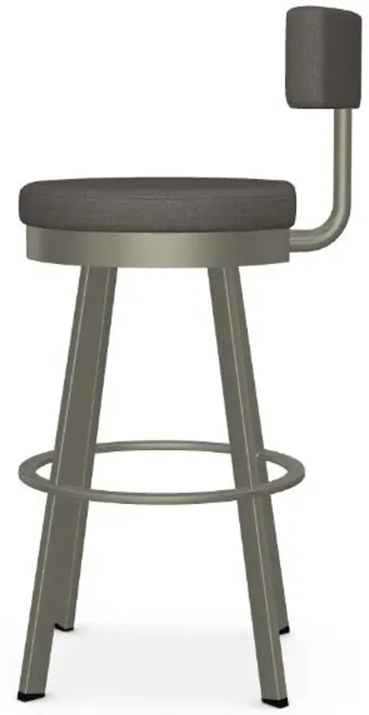 Amisco Barry Slate Swivel Bar Height Stool in Titanium Finish