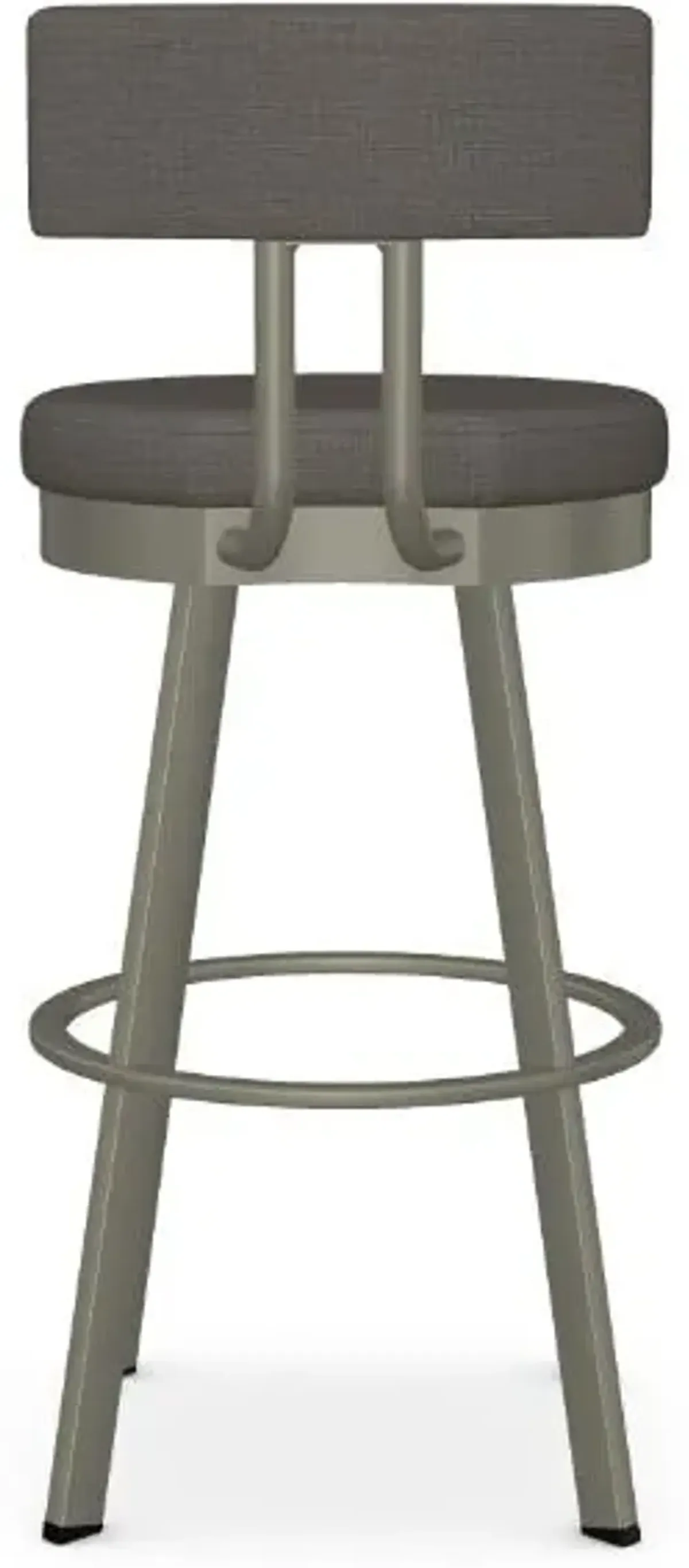 Amisco Barry Slate Swivel Bar Height Stool in Titanium Finish