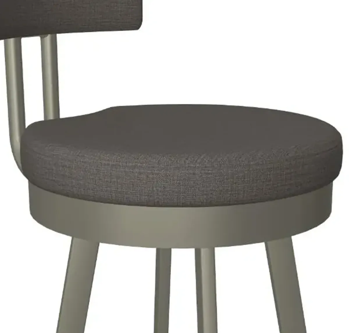 Amisco Barry Slate Swivel Bar Height Stool in Titanium Finish