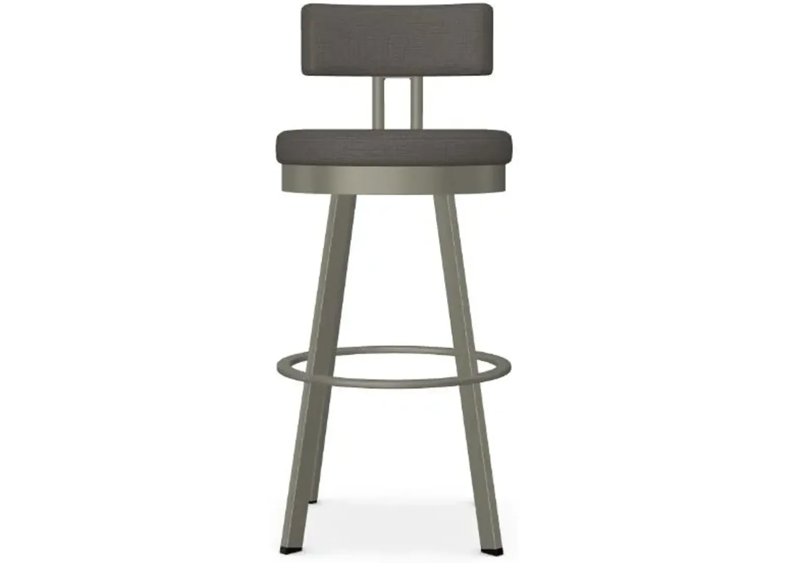 Amisco Barry Slate Swivel Bar Height Stool in Titanium Finish