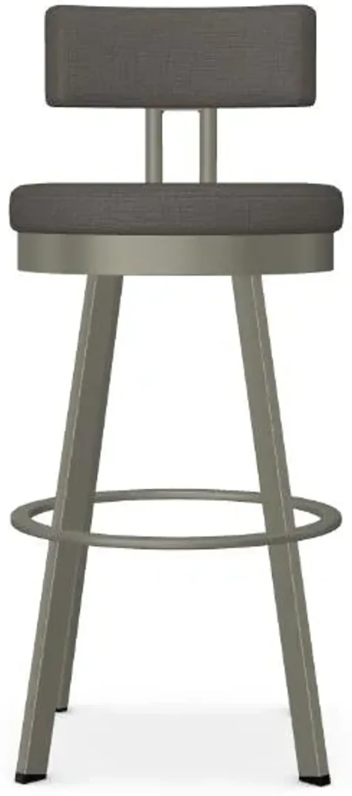 Amisco Barry Slate Swivel Bar Height Stool in Titanium Finish