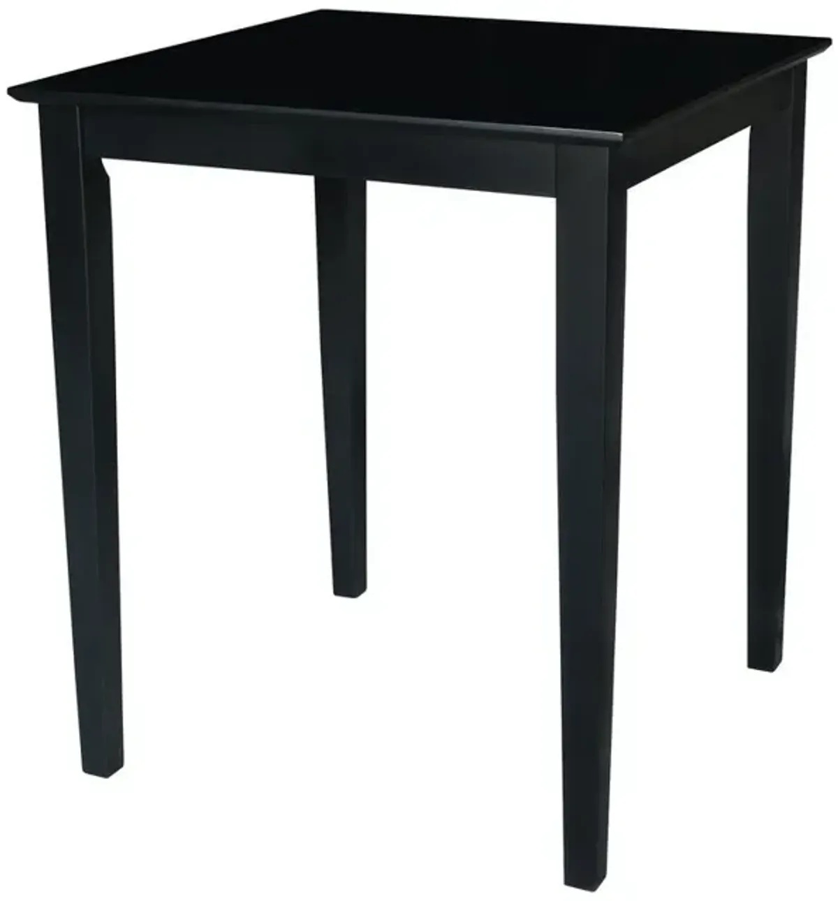 John Thomas Dining Essentials 30 Inch Square Table with 36 Inch Shaker Legs in Black