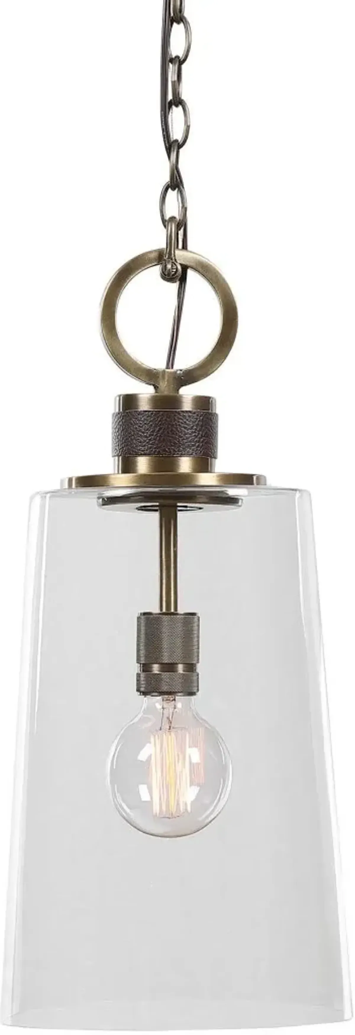 Uttermost by Kalizma Home Rosston 1-Light Antique Brass Mini Pendant