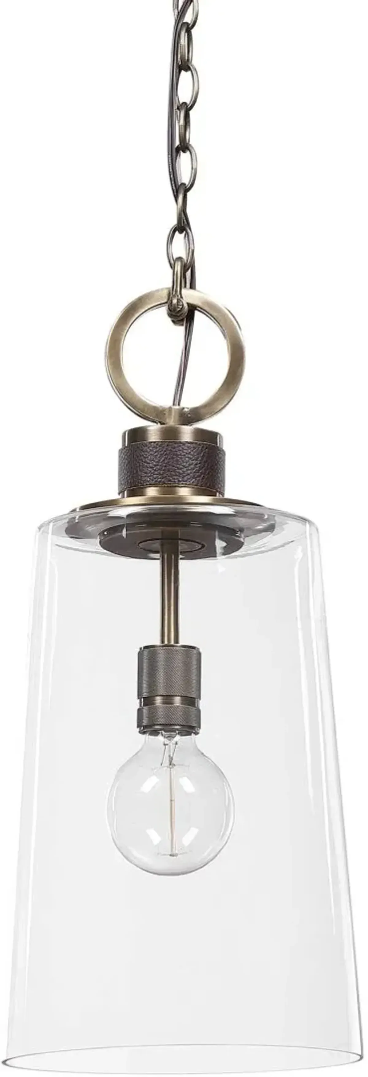 Uttermost by Kalizma Home Rosston 1-Light Antique Brass Mini Pendant