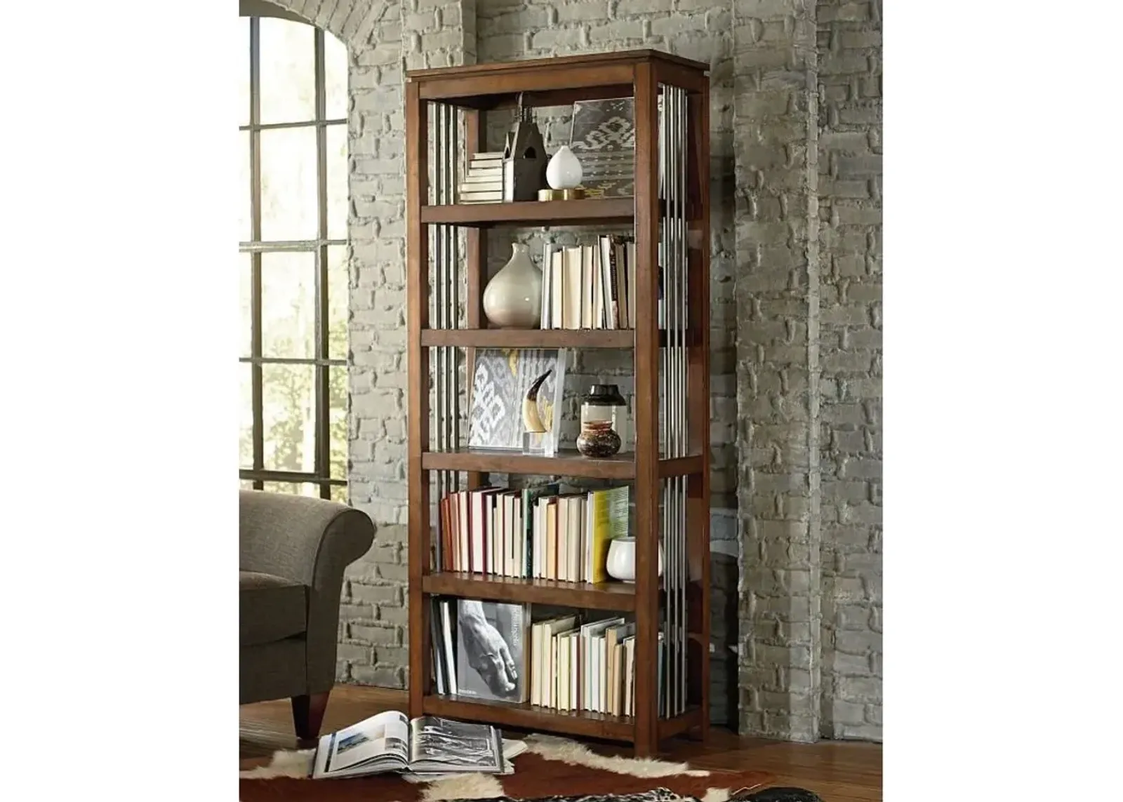 Hammary Hidden Treasures Brown Bookcase