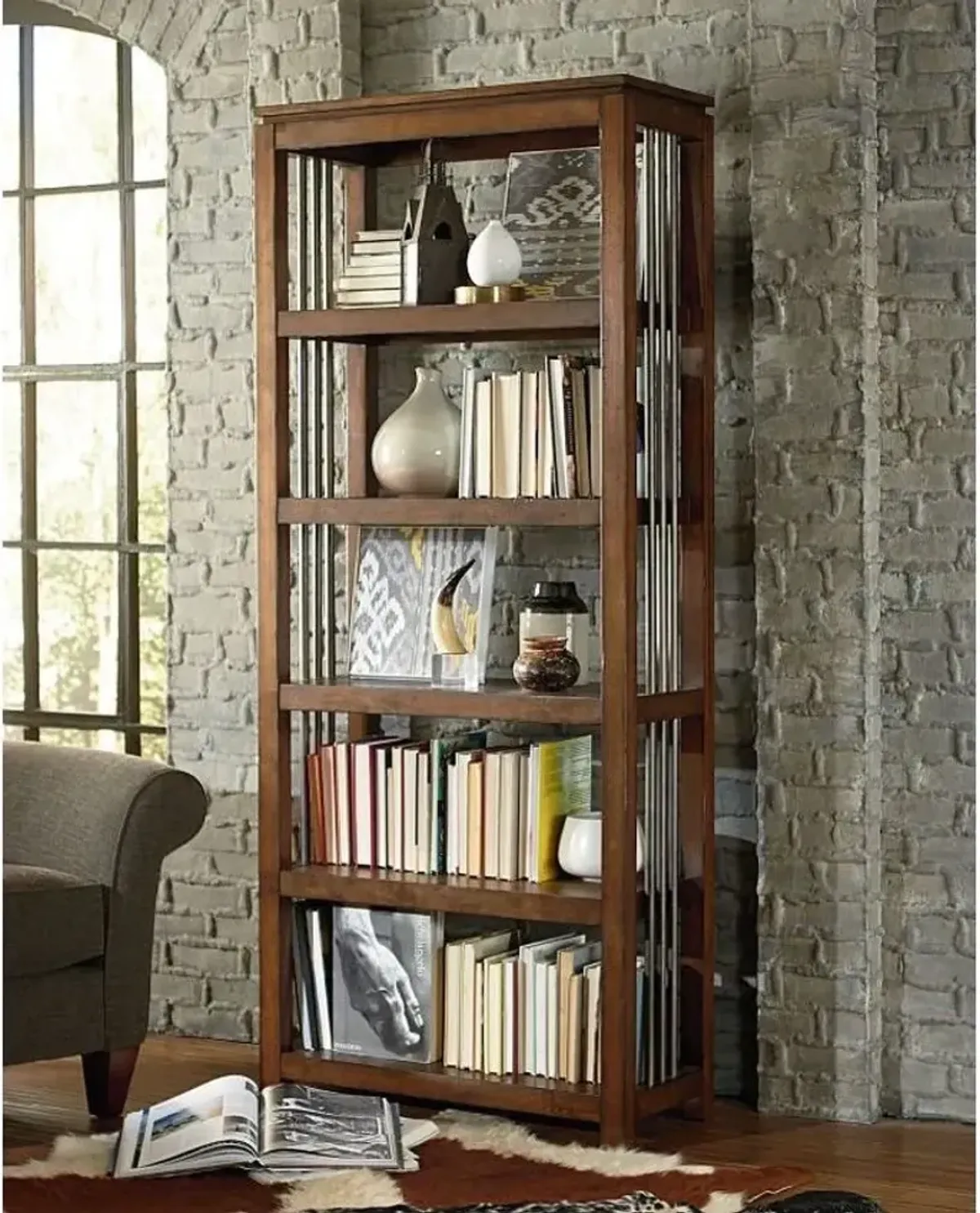 Hammary Hidden Treasures Brown Bookcase