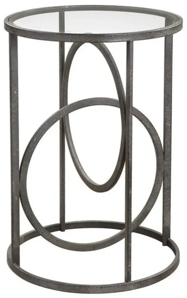 LUCIEN AGED BLACK ACCENT TABLE