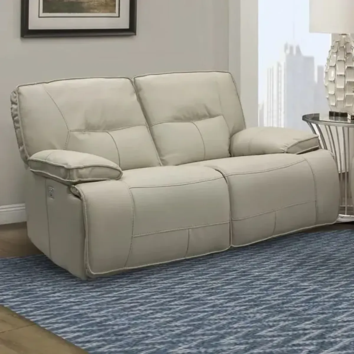 Parker House Spartacus Power Reclining Loveseat in Oyster Color