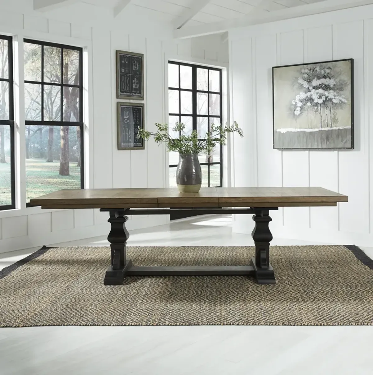 Liberty Furniture Harvest Home Black Trestle Table