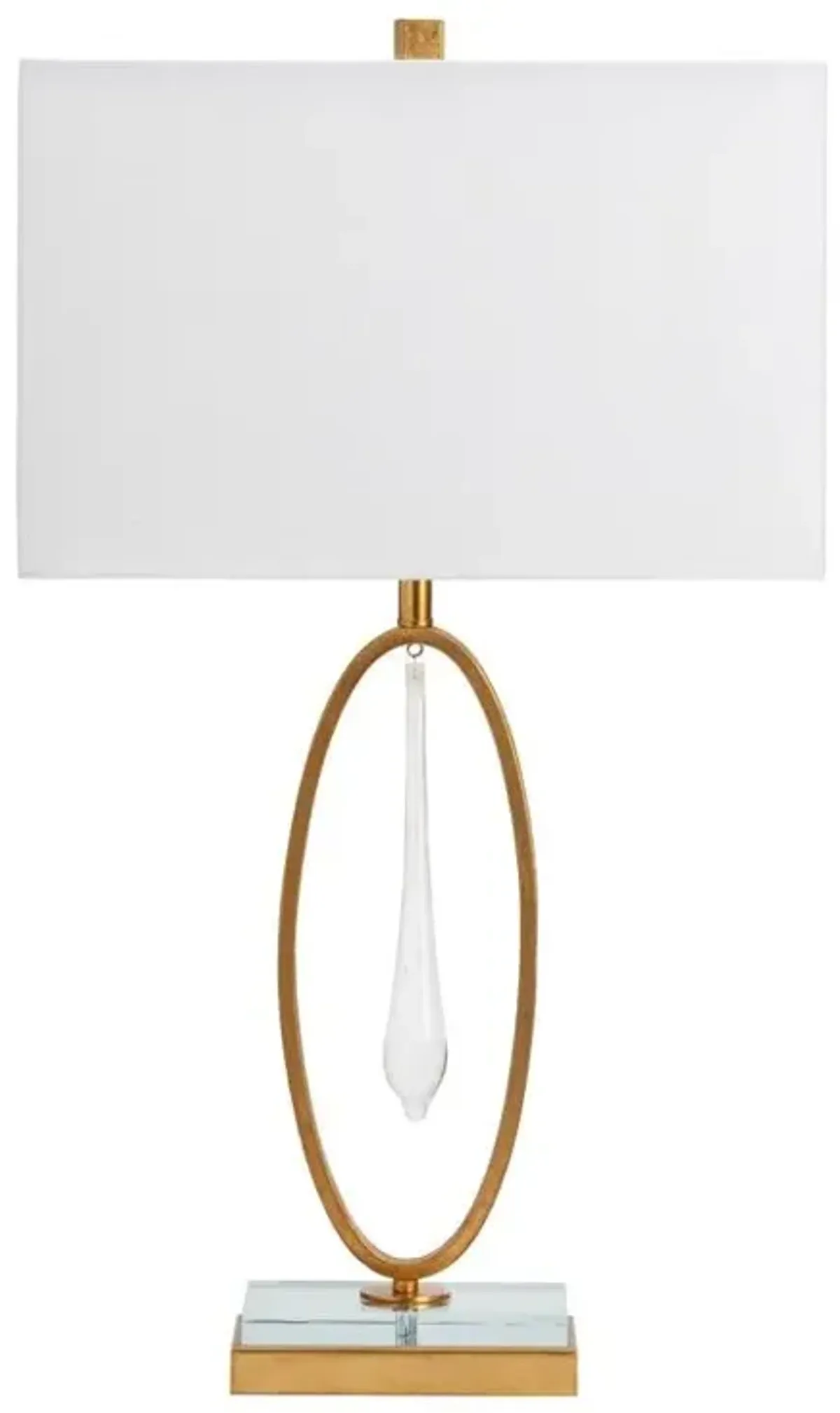 Crestview Ashford Bubble Gold/White Glass Teardrop Table Lamp