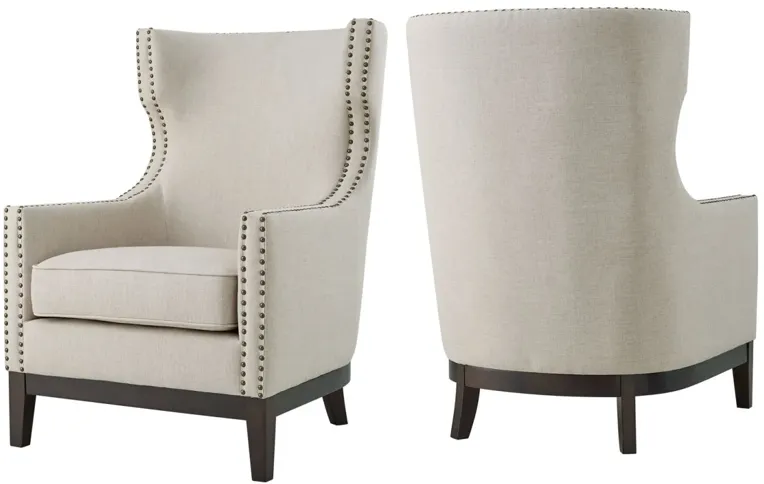 ROSWELL BEIGE WINGBACK CHAIR