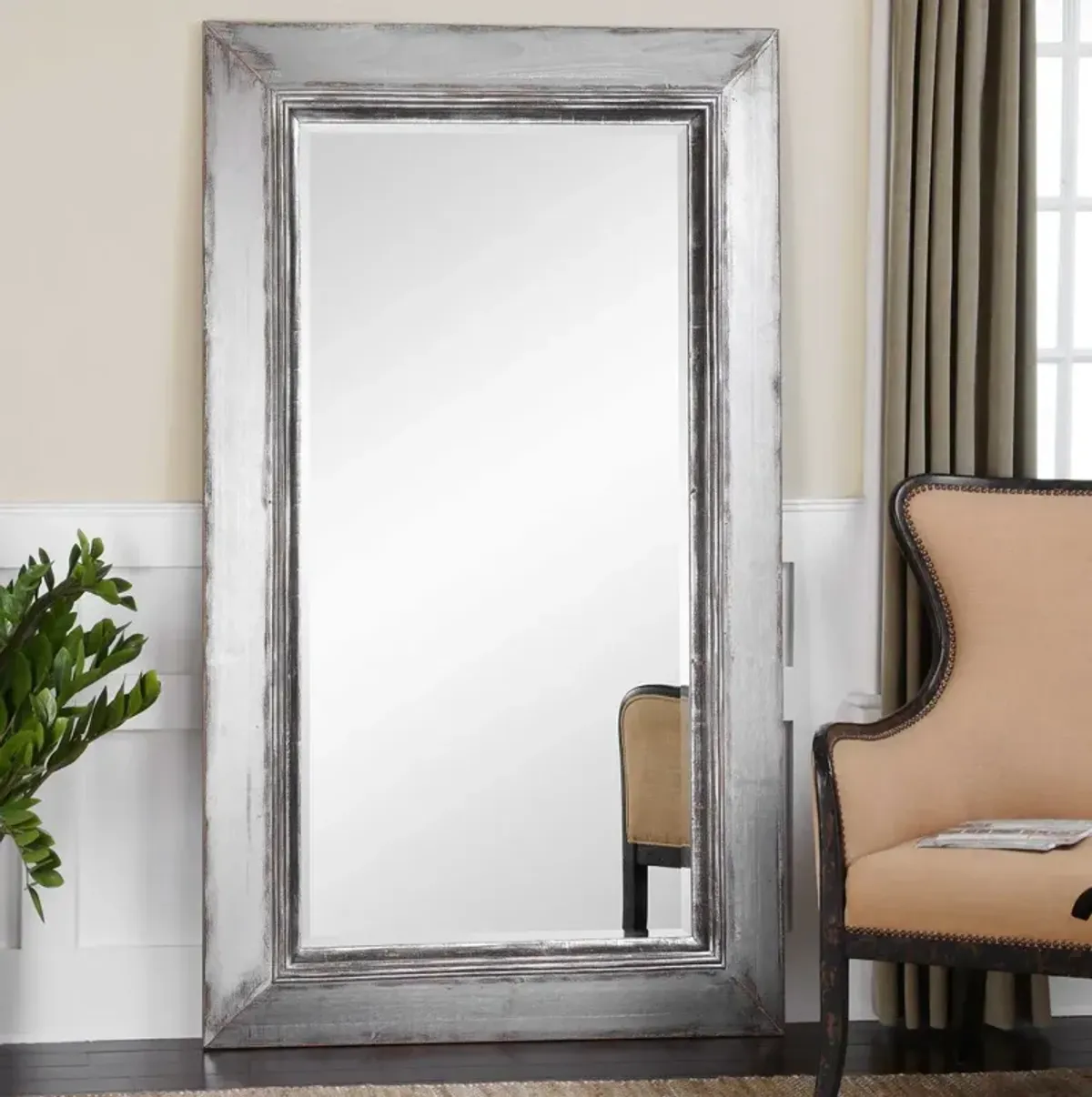 Uttermost Lucanus Oversized Silver Floor Mirror