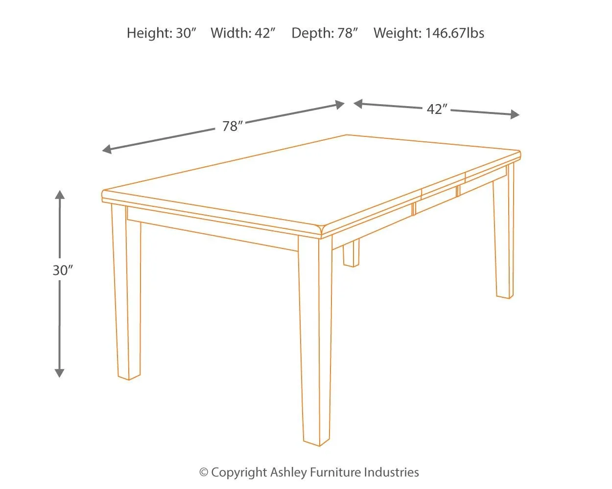 RALENE DINING EXTENSION TABLE MEDIUM BROWN SIGNATURE DESIGN