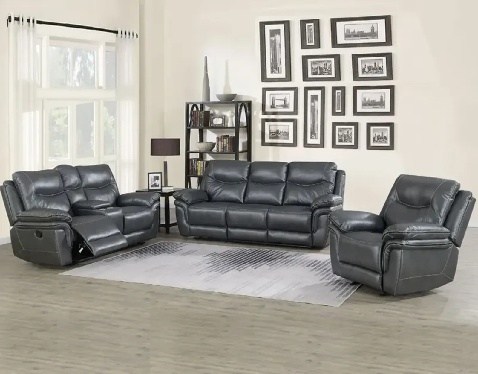 Steve Silver Isabella Manual Reclining Sofa Grey