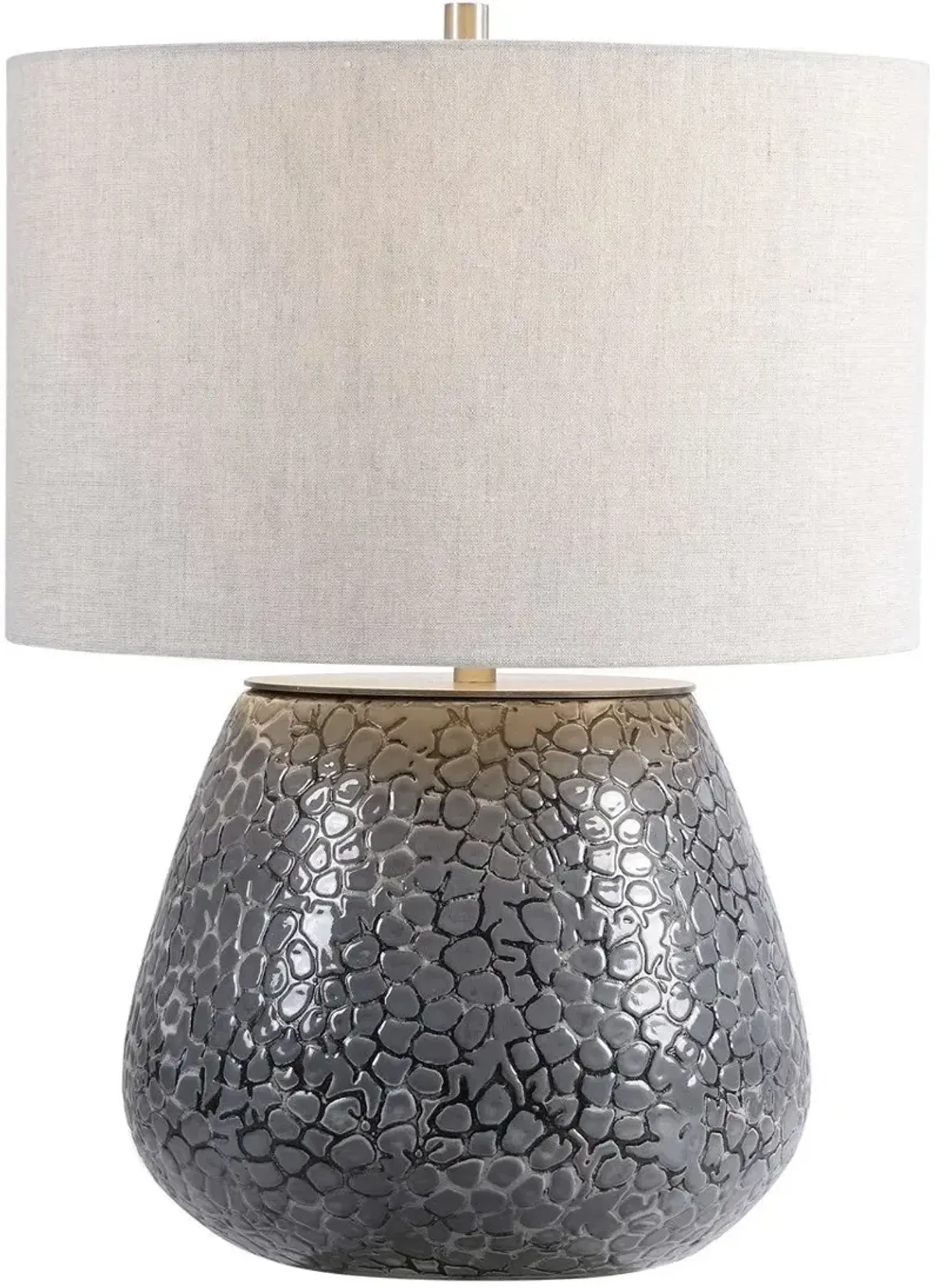 Uttermost Pebbles Metallic Charcoal Gray Table Lamp