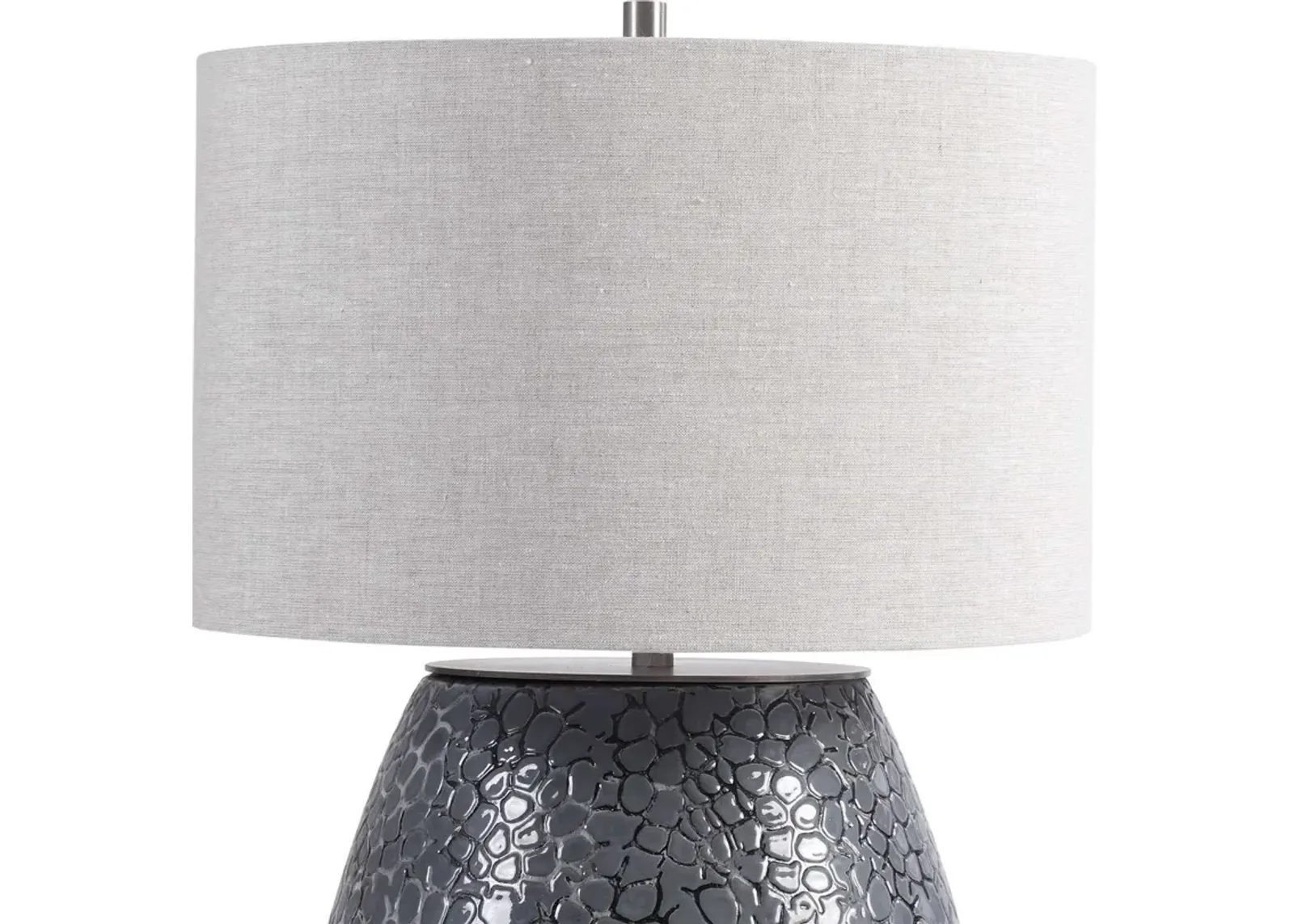 Uttermost Pebbles Metallic Charcoal Gray Table Lamp