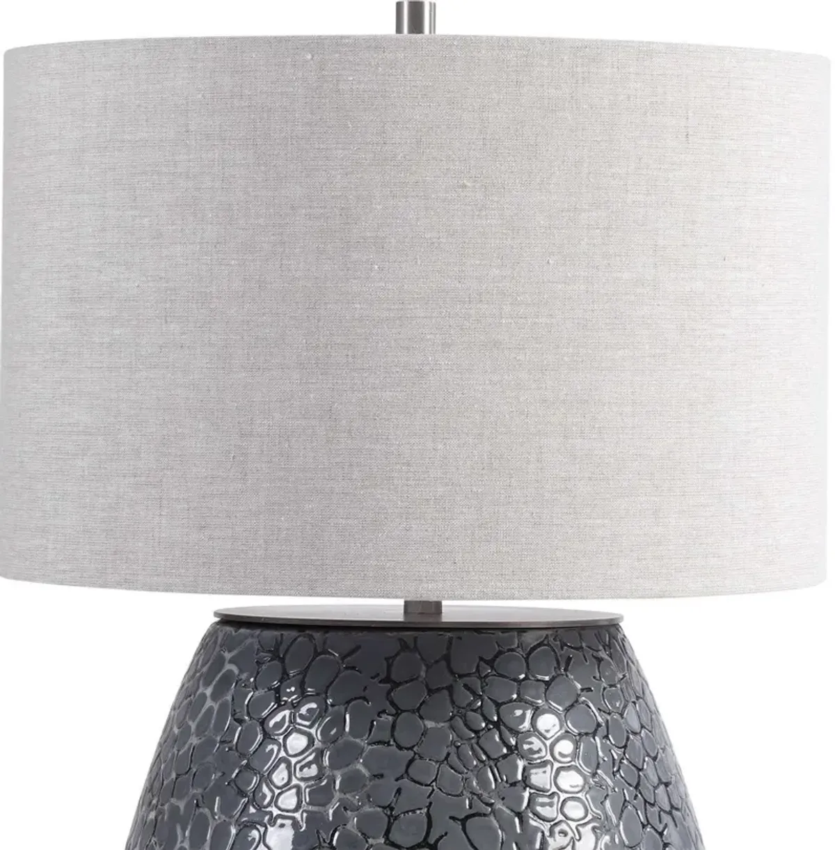 Uttermost Pebbles Metallic Charcoal Gray Table Lamp