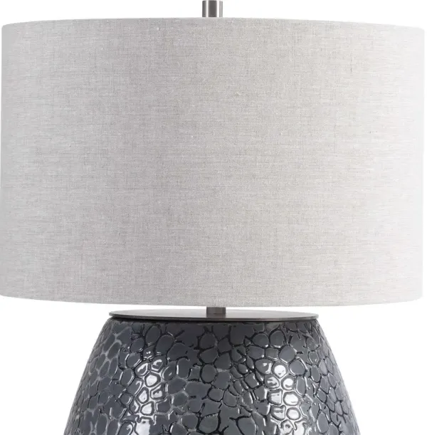 Uttermost Pebbles Metallic Charcoal Gray Table Lamp