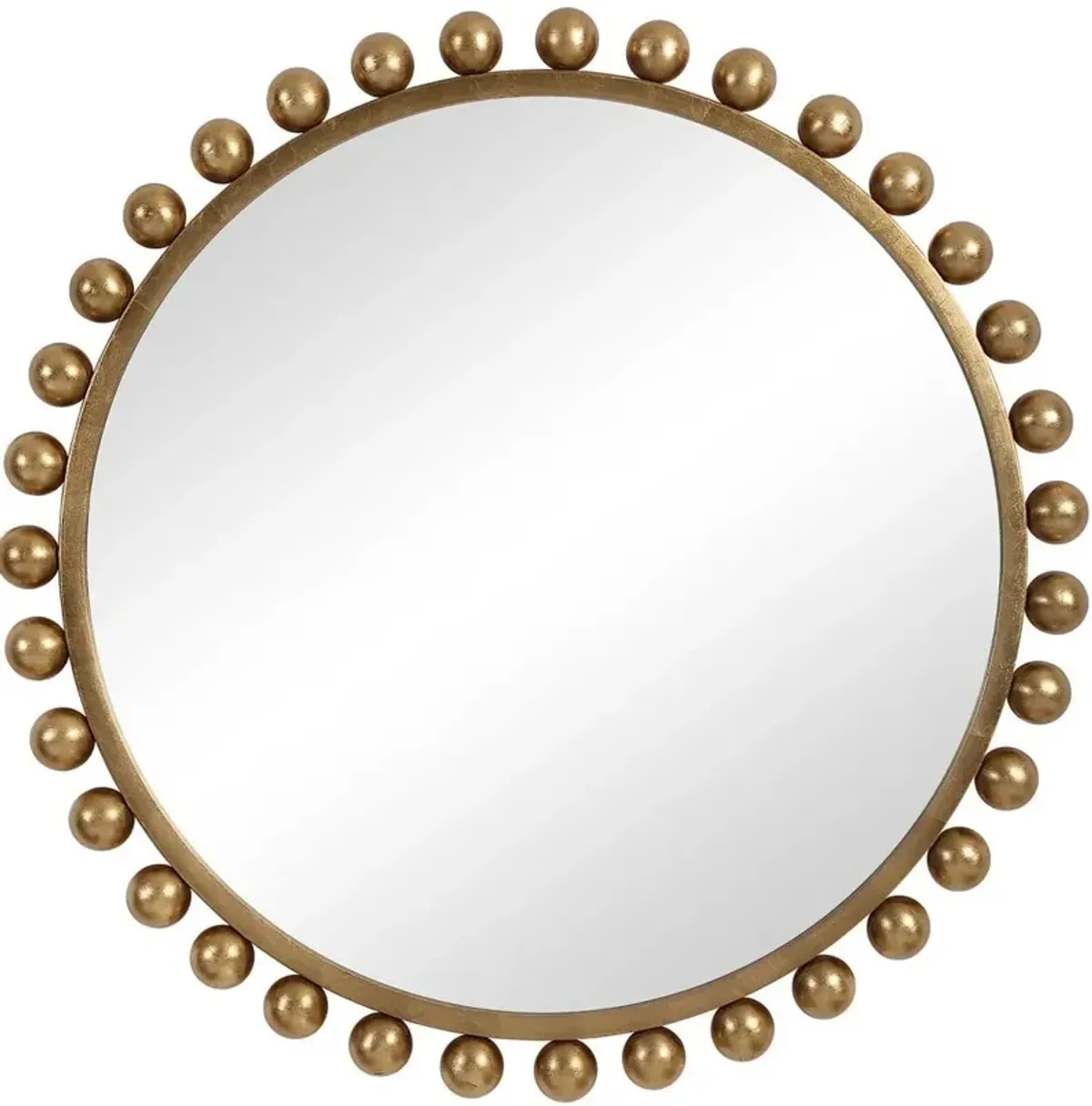 Uttermost Cyra Metallic Gold Leaf Round Mirror