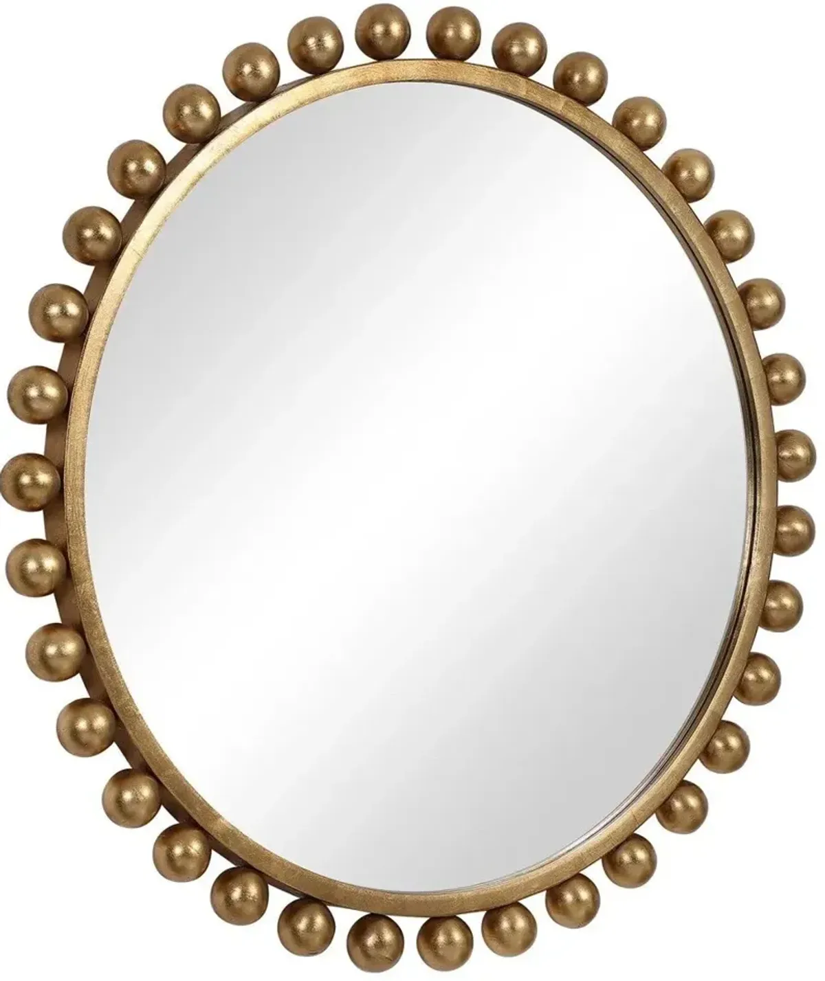 Uttermost Cyra Metallic Gold Leaf Round Mirror