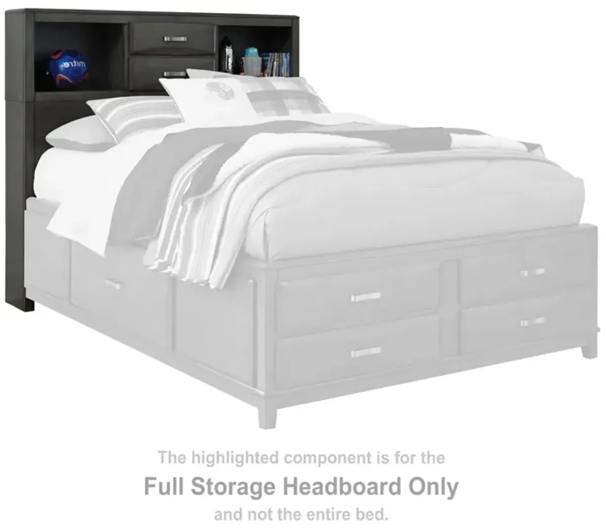 Ashley Caitbrook Storage Gray Full Headboard